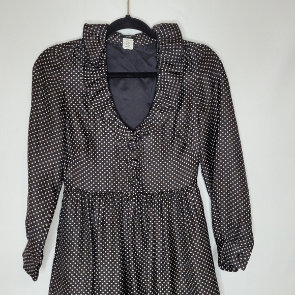 J.Crew 100% Black and White Polka Dot Dress - Picture 3 of 6